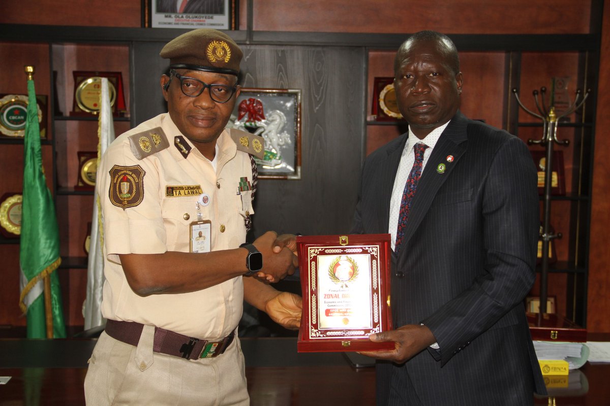 officialEFCC's tweet photo. EFCC, NIS Join Forces against Cross-Border Financial Crimes in Kano

The Comptroller, Nigeria Immigration Service, NIS, Kano State Command, Mr. Tahir A. Lawal, has called for stronger collaboration between the EFCC and NIS in order to strengthen the efforts of the two Agencies to tackle cross-border financial services.

  He made the disclosure in Kano on Wednesday,  November 5, 2025 while on a Courtesy Visit to the Kano Zonal Director of the EFCC,  Assistant Commander of the EFCC,  ACE1 Friday Ebelo

 Lawal emphasized that a stronger relationship with the EFCC was mutually-beneficial for the two Agencies,  stressing that various cutting-edge technologies deployed by the NIS to ease the processing of international passports and other technological advancements are instrumental to preventing visa fraud, identity theft, and other related offences that are behind cross-border financial crimes.

Responding,  Ebelo appreciated the  Comptroller’s visit,  describing it as a testament to the NIS's commitment to bolstering the existing cordial relationship between the two Agencies.

 He recalled the arrest of the 792  internet fraudsters and cyber terrorists  by the Commission in Lagos and acknowledged the swift and decisive responses from the NIS,  which were pivotal in verifying the identities and status of the suspects, thereby greatly assisting the Commission in their successful prosecution.

 Ebelo further underscored the critical importance of synergy and collaboration amongst law enforcement agencies, reiterating that such partnerships are indispensable for effective execution of the national mandate of ridding Nigeria of economic and financial crimes and other acts of corruption.