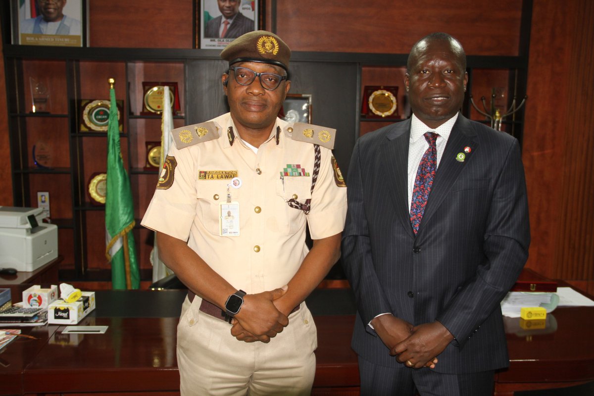officialEFCC's tweet photo. EFCC, NIS Join Forces against Cross-Border Financial Crimes in Kano

The Comptroller, Nigeria Immigration Service, NIS, Kano State Command, Mr. Tahir A. Lawal, has called for stronger collaboration between the EFCC and NIS in order to strengthen the efforts of the two Agencies to tackle cross-border financial services.

  He made the disclosure in Kano on Wednesday,  November 5, 2025 while on a Courtesy Visit to the Kano Zonal Director of the EFCC,  Assistant Commander of the EFCC,  ACE1 Friday Ebelo

 Lawal emphasized that a stronger relationship with the EFCC was mutually-beneficial for the two Agencies,  stressing that various cutting-edge technologies deployed by the NIS to ease the processing of international passports and other technological advancements are instrumental to preventing visa fraud, identity theft, and other related offences that are behind cross-border financial crimes.

Responding,  Ebelo appreciated the  Comptroller’s visit,  describing it as a testament to the NIS's commitment to bolstering the existing cordial relationship between the two Agencies.

 He recalled the arrest of the 792  internet fraudsters and cyber terrorists  by the Commission in Lagos and acknowledged the swift and decisive responses from the NIS,  which were pivotal in verifying the identities and status of the suspects, thereby greatly assisting the Commission in their successful prosecution.

 Ebelo further underscored the critical importance of synergy and collaboration amongst law enforcement agencies, reiterating that such partnerships are indispensable for effective execution of the national mandate of ridding Nigeria of economic and financial crimes and other acts of corruption.