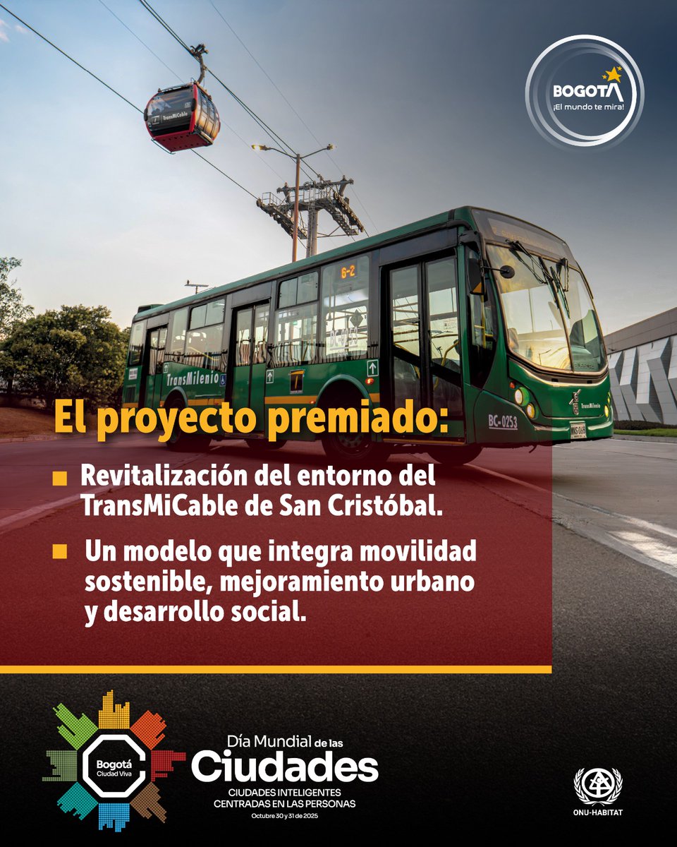 habitatbogota's tweet photo. ¡Nos sentimos muy orgullosos por este legado de ciudad que marca un hito en la historia de Bogotá y Latinoamérica.
Ganamos el premio #ShangháiAwards por el proyecto de #RevitalizaciónUrbana en torno al #TransmiCable de San Cristóbal, un modelo exitoso de desarrollo sostenible.❤️ https://t.co/ZiMbqnquZl