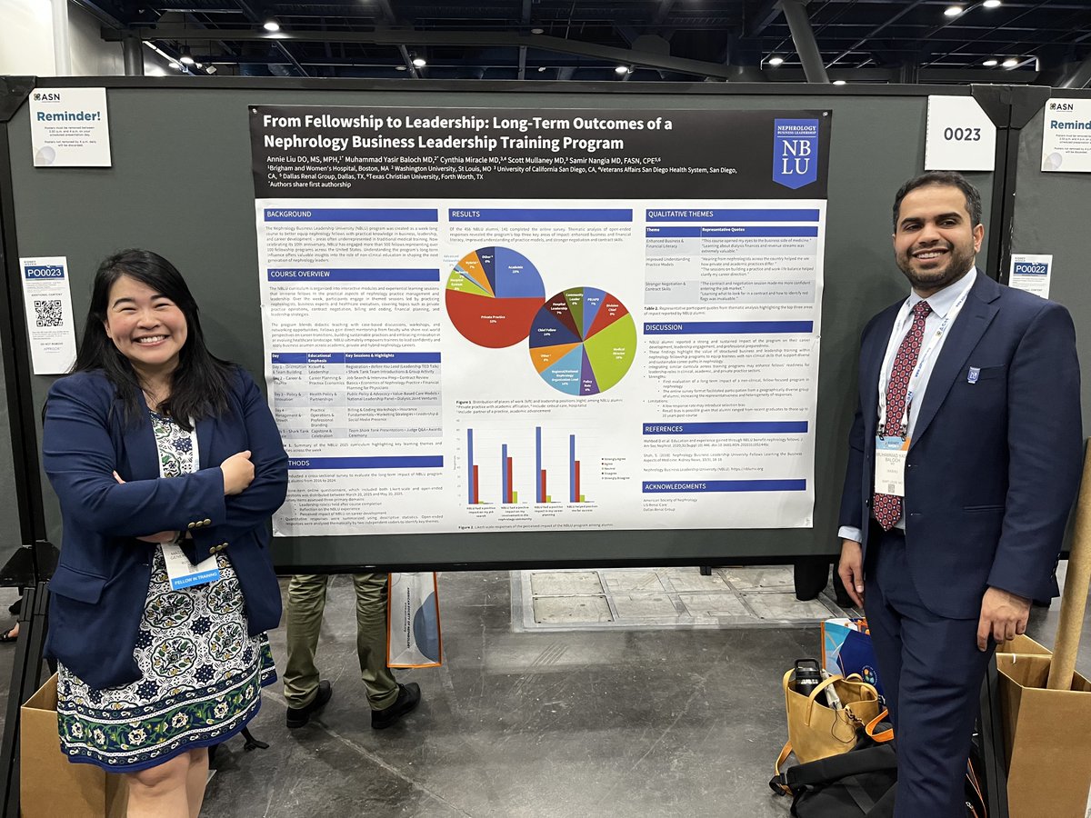 Check it out! <a href="/NBLUniv/">NBLU: Renal Leaders</a> Alumni <a href="/therealannieliu/">Annie Liu DO, MS, MPH</a> and <a href="/Myasirbaloch/">Muhammad Yasir Baloch, MD</a> proudly present their findings about how NBLU helps position #nephrology #fellows for success in their careers. 👏<a href="/ASNKidney/">American Society of Nephrology</a> <a href="/nephwhisperer/">Kristen Kirsch</a> <a href="/LouiseNBLU/">Louise Jacobson</a> <a href="/Nephrojobs/">Patty Conley</a> <a href="/nephcareers/">Emily Fischer</a> <a href="/USRenalCare/">U.S. Renal Care</a>