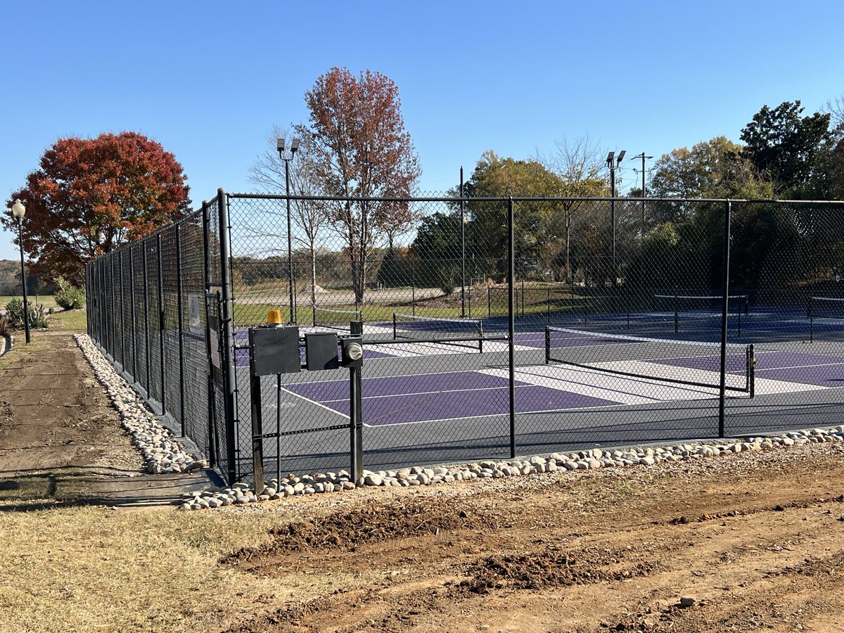 riverridgegolf's tweet photo. River rock is down along the pickleball courts and planting seed tomorrow https://t.co/ci2SJzsWXm