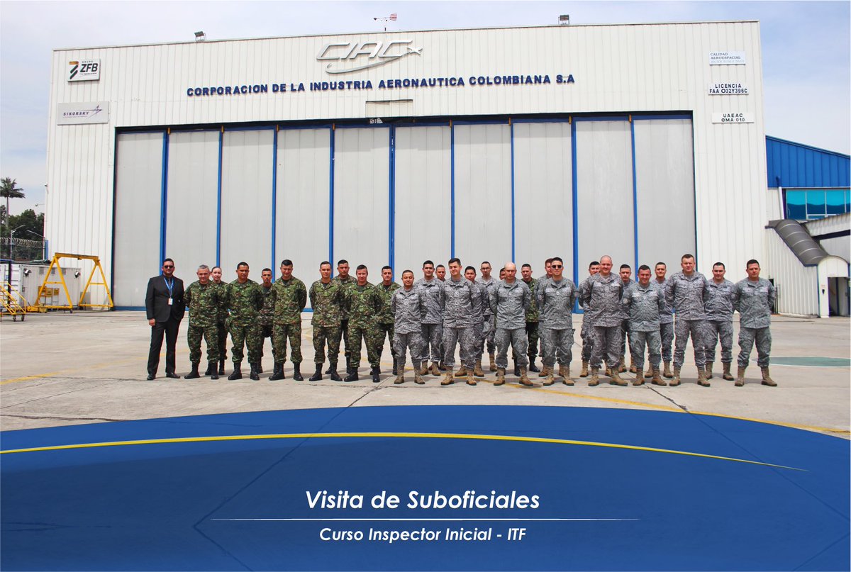 CIAC_'s tweet image. En CIAC recibimos la visita de un grupo de suboficiales de la Fuerza Aeroespacial Colombiana y el Ejército Nacional, quienes adelantan el Curso de Inspector Inicial – ITF-.