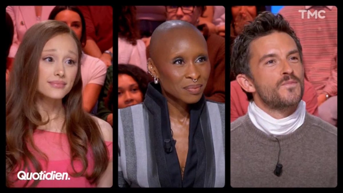 🚨 Ariana Grande, Cynthia Erivo and Jonathan Bailey on "Quotidien"