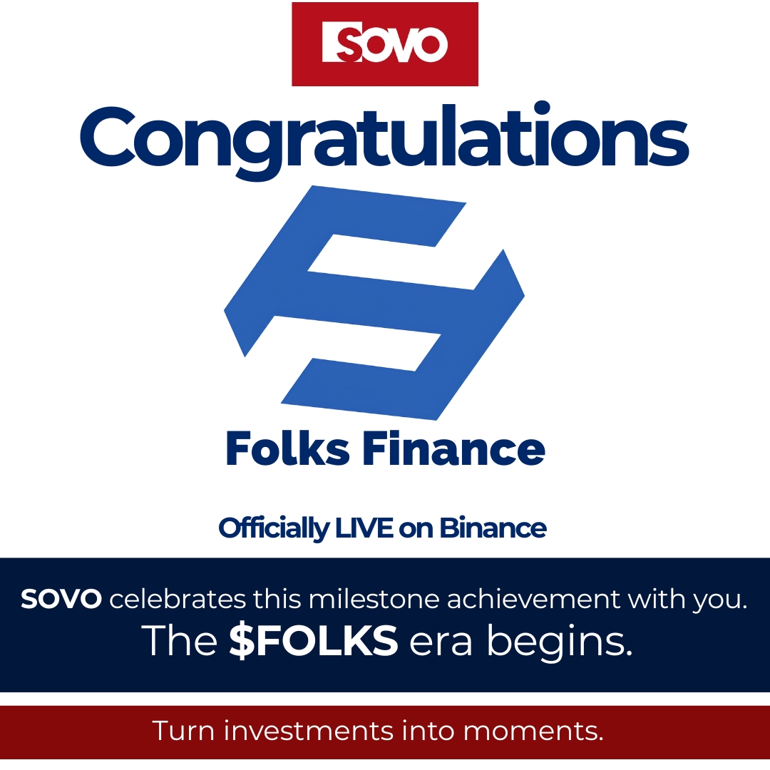 SOVOVENTURES's tweet photo. After 5 yrs of relentless building, $FOLKS LIVE on Binance Alpha.

The new DeFi era starts. 

No quits. Stayed hungry. Built with purpose, the right ppl &amp; conviction. 

Futures, DEX pairs &amp; Airdrop S1 coming.

SOVO celebrates.

$FOLKS era begins.

#FOLKS #BNB #DeFi #Web3 #Growth https://t.co/CELDMEAjDp