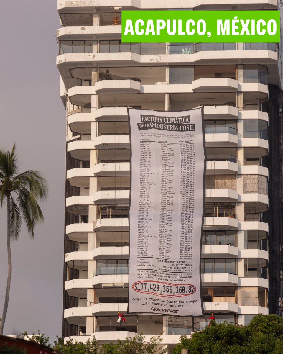 greenpeacemx's tweet image. El planeta ya pasó la cuenta, y es enorme. 💰

Este mes, rumbo a la #COP30, activistas al rededor del mundo exigimos que los contaminadores paguen su deuda climática.

🔥 El límite de 1.5 °C aún es posible, pero los gobiernos deben actuar YA.

Firma ahora: act.gp/3JMNSSY