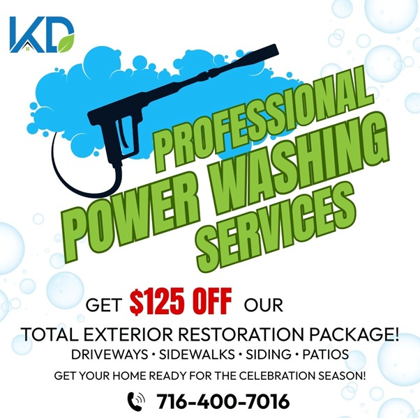 Kd_powerwash's tweet photo. ✨ Transform your home with KD Power Washing, Buffalo’s trusted experts in exterior restoration! Get $125 OFF our Total Exterior Restoration Package and make your home shine for the holidays. 🎄💦
📞 716-400-7016 | 🌐 https://t.co/lTlt9dHJEn
#PowerWashing #BuffaloNY #SoftWash https://t.co/jFmnQf6BfA
