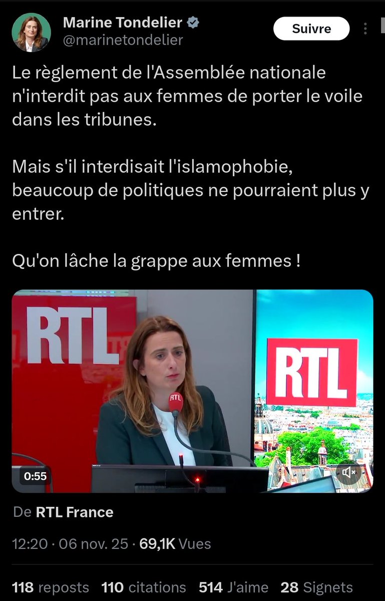 Les écolos sont pour le voilement de FILLETTES.. 

Pour la séparation des hommes et des femmes dans les transports en commun..

Ça promeut la charia tout en prétendant défendre les femmes. 👏🏼👏🏼👏🏼
#Facealinfo