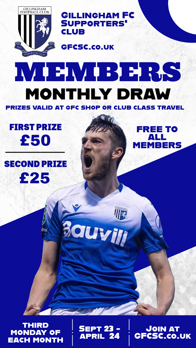 GillinghamFCSC's tweet photo. 𝐎𝐂𝐓𝐎𝐁𝐄𝐑 𝐌𝐄𝐌𝐁𝐄𝐑𝐒 𝐃𝐑𝐀𝐖 𝐑𝐄𝐒𝐔𝐋𝐓𝐒 -Congratulations to Mark Best and Tony Curtis, who have won £50 or 2 x 1893 hospitality tickets, and £25 respectively in our October members draw. Details at
https://t.co/EMnyM0tz9z #Gills #GFCSC https://t.co/c6T5mlmgCY