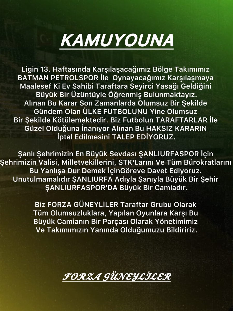 ❗️📣
Eze Eze, Kıra Kıra Şampiyon 
ŞANLIURFASPOR Yazdıracağız..
<a href="/Sanliurfaspor/">Kızılkaya Tarım Şanlıurfaspor</a> <a href="/forzaguneyliler/">FORZA GÜNEYLİLER</a>