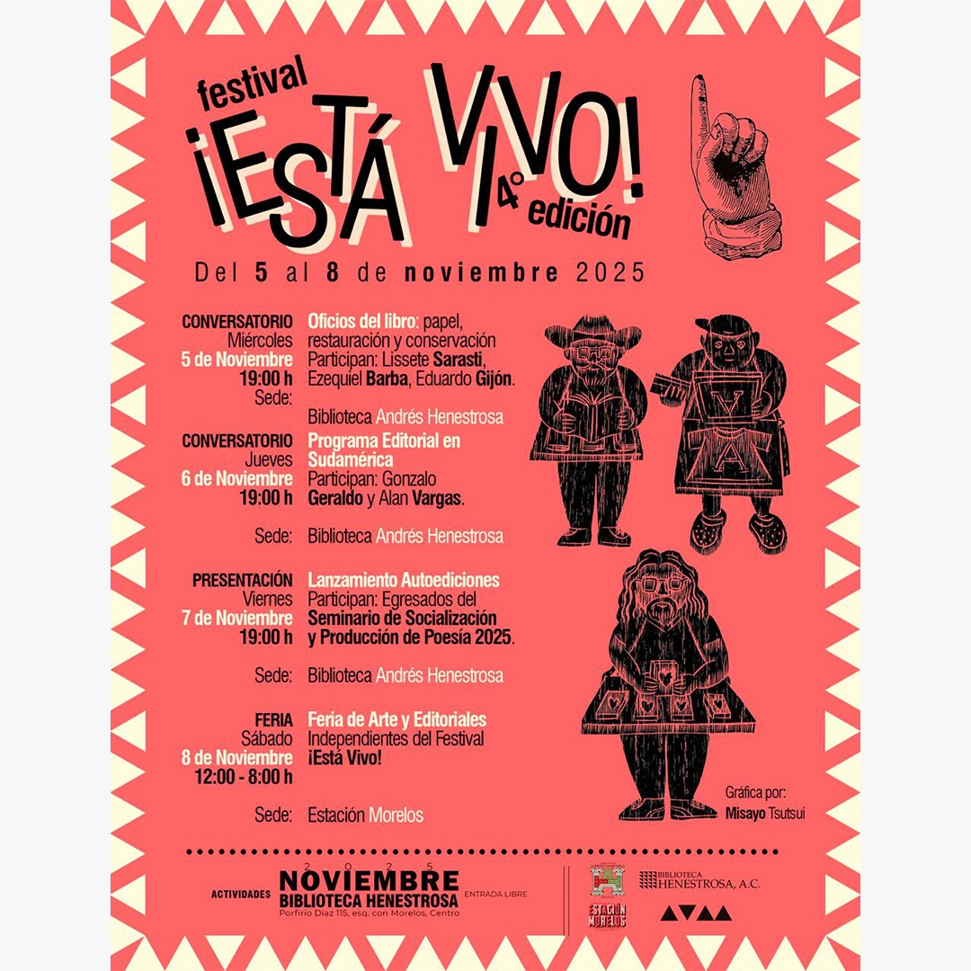 ¡Comenzó ya el festival "ESTÁ VIVO"!
¡No se lo pierdan! 
<a href="/FundacionAHHO/">Fundación Alfredo Harp Helú Oaxaca</a>
<a href="/BiblioHenestros/">BibliotecaHenestrosa</a>
#FAHHporMéxico