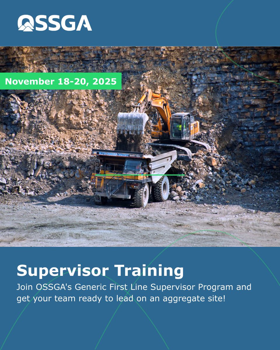 _OSSGA's tweet image. 🚨It&apos;s almost here! OSSGA’s Generic First Line Supervisor Program starts November 18! It will give your team the tools to lead safely and effectively on aggregate sites.

Last chance to register: ossga.com/events/trainin…