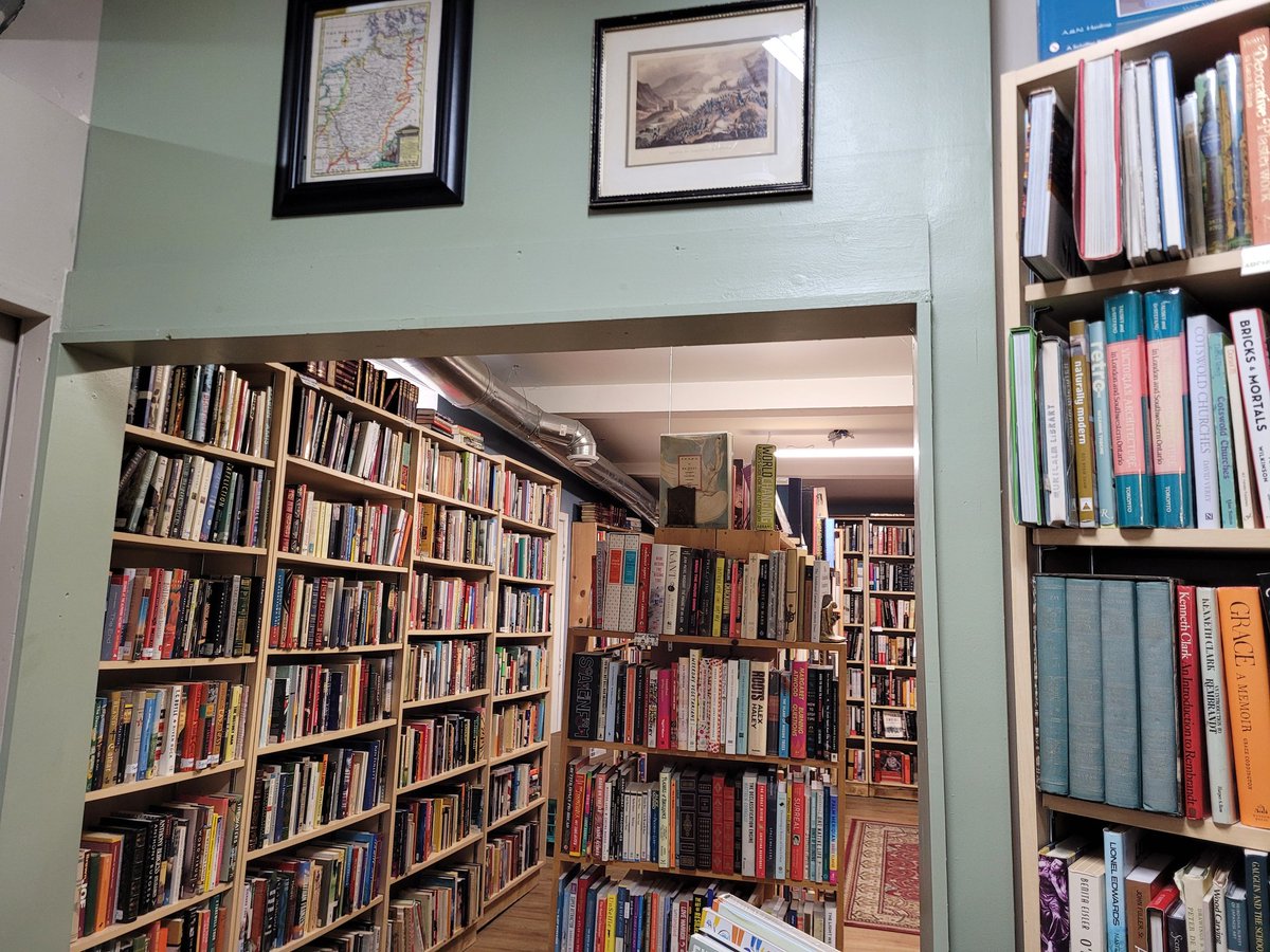 Ahead of a conference in Detroit, while hanging out in Windsor I came across Biblioasis, a particularly excellent bookstore. It's got a thoughtfully curated selection of new books as a front for a glorious chaos of used books on the back shelves