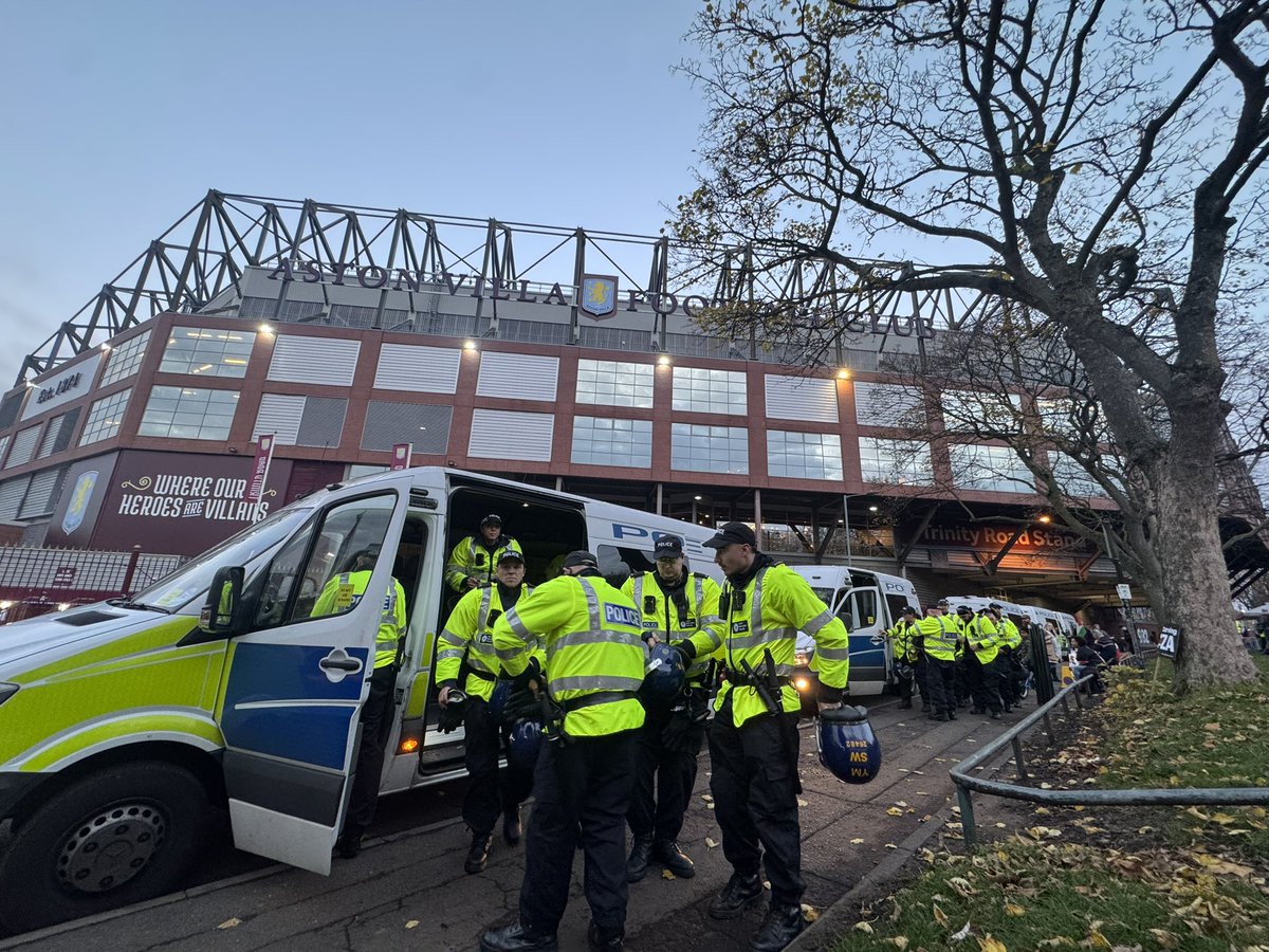 NEW: Six people have been arrested during protests at tonight’s Aston Villa v Maccabi Tel Aviv match:

• A 21-year-old man for failing to remove a face covering when ordered
• A 17-year-old boy for failing to comply with a dispersal order

 (1/2)
