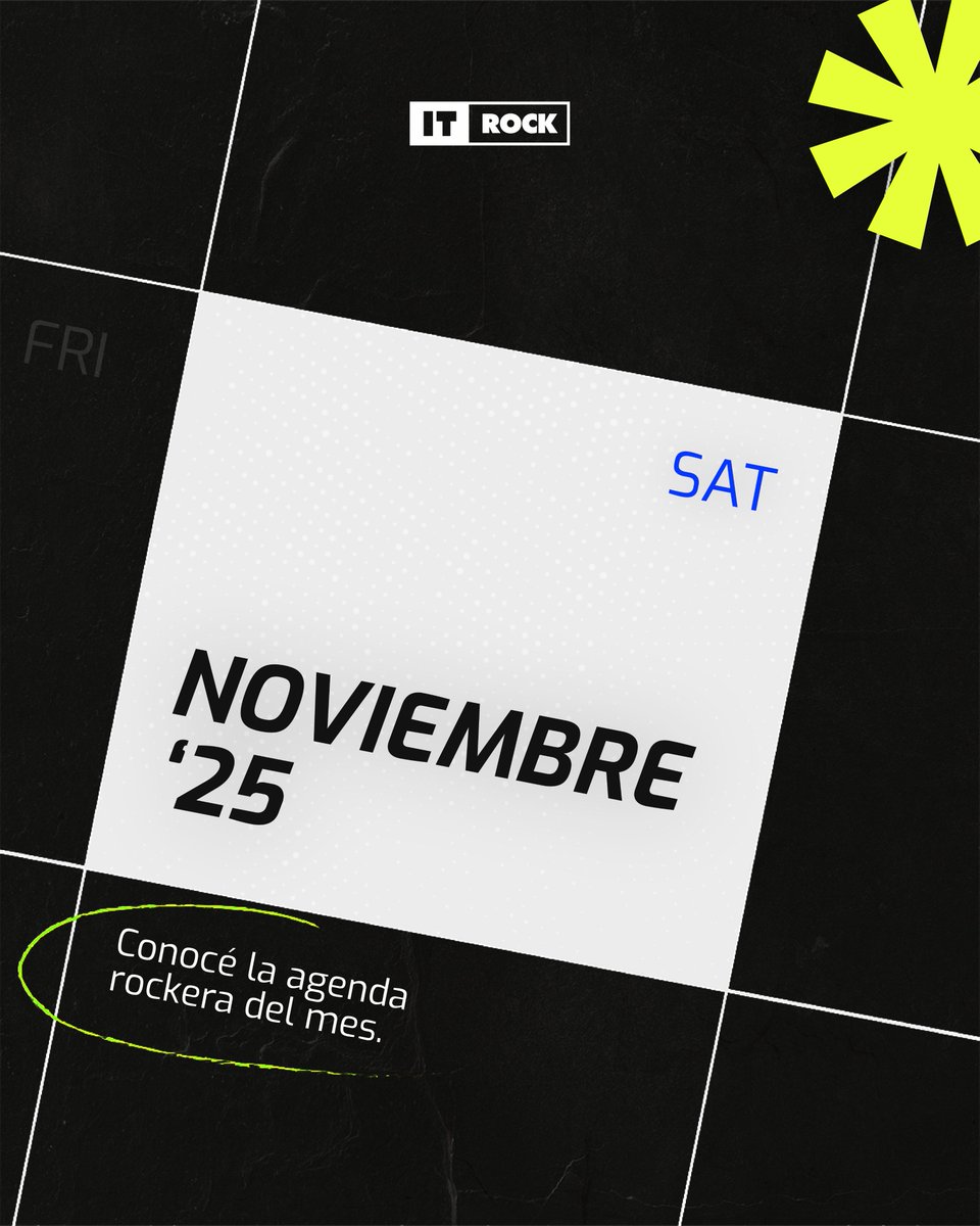 ITRockDigital's tweet image. ¡Noviembre viene con todo! ⚡
 Devconnect, Tech Week BA y el último After del año (12/11). ¿Querés que tu marca brille con nosotros? Sumate como sponsor y conectá con la comunidad tech más rockera. 🤘

 #ITRock #RockTheTech #AfterITRock #SponsorsITRock