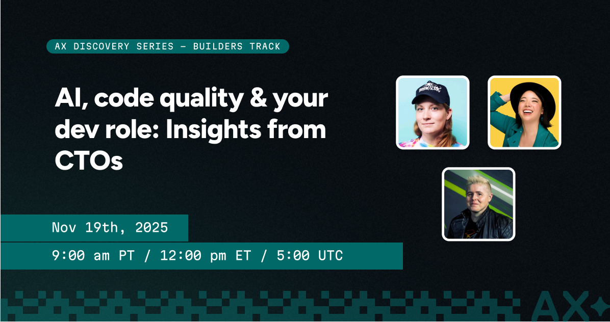 Netlify's tweet image. AI is redefining what it means to be a developer.

Hear from Dana Lawson (Netlify), @tsunamino (@FireHydrant), and @krider2010 (@SailhouseDev) on how to:

🔹 Keep AI-generated code safe
🔹 Stay creative + productive
🔹 Thrive in the AI era

🗓️ Nov 19