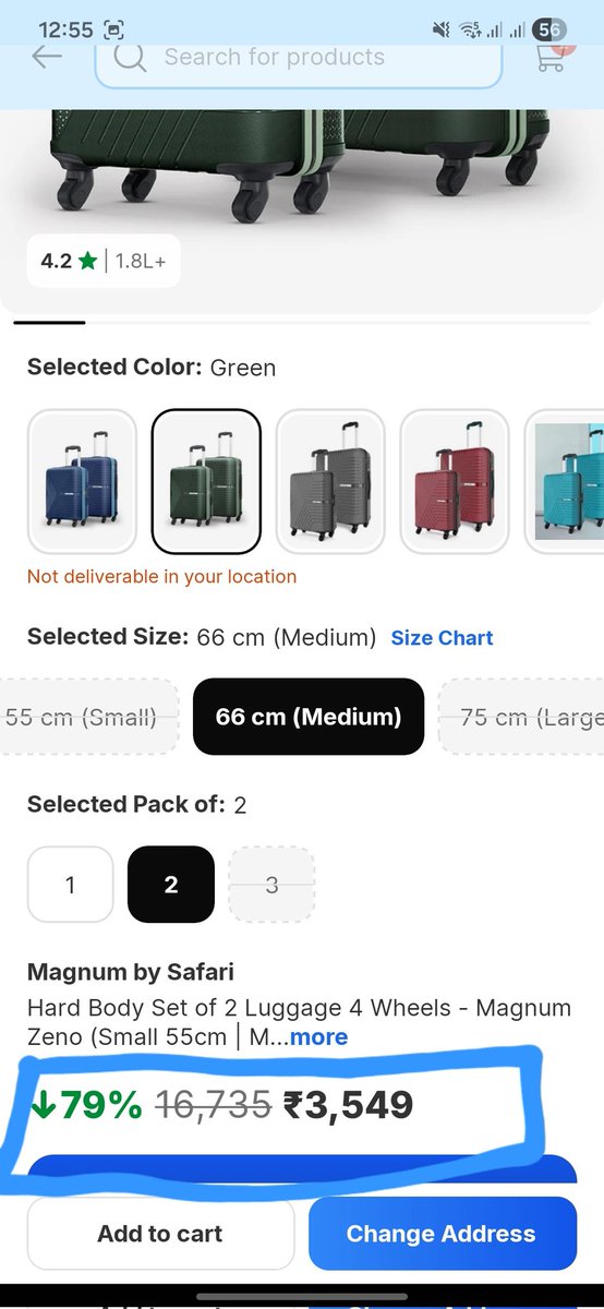 shivampandayy's tweet photo. Hey @Flipkart I ordered a trolley bag at a lower price with delivery due on 7th Nov, but the order was cancelled from your end without my consent. Now the same product is listed at a higher price!
This is really unfair to genuine buyers. #Flipkart #CustomerExperience https://t.co/Pajlt0FF8d