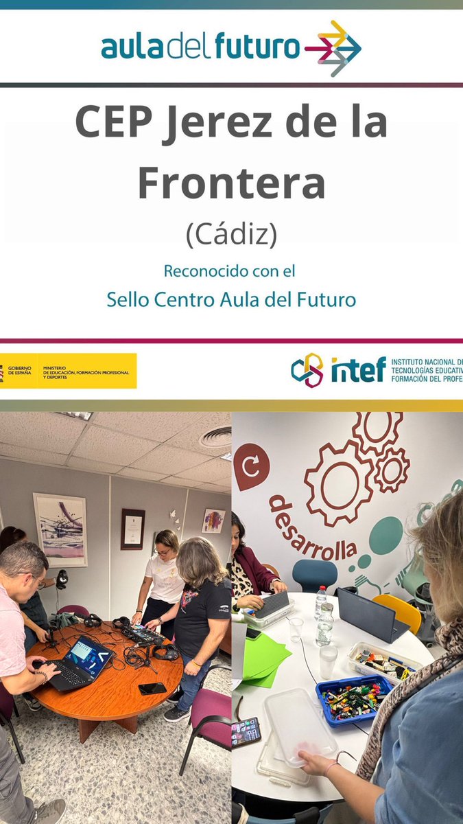 En el CEP de Jerez 👾🤖🫀seguimos aprendiendo a utilizar el #AdF bajo la perspectiva de metodologías activas y #diseñouniversaldeaprendizaje 👀🗣️🧠 con <a href="/caotico27/">Antonio J. Calvillo</a> 
……..
<a href="/EducaAnd/">Consejería Desarrollo Educativo y FP</a> 
<a href="/DG_IFP/">DG de Innovación y Formación del Profesorado</a> 
<a href="/AuladelFuturoEs/">Aula del Futuro</a> 
<a href="/educaINTEF/">Educación INTEF</a>