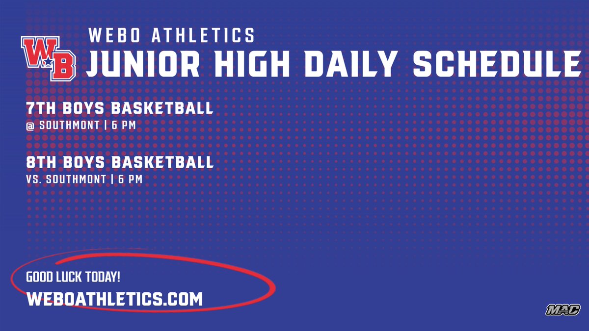 GOOD LUCK TO OUR JUNIOR HIGH ATHLETES | 11.6.25