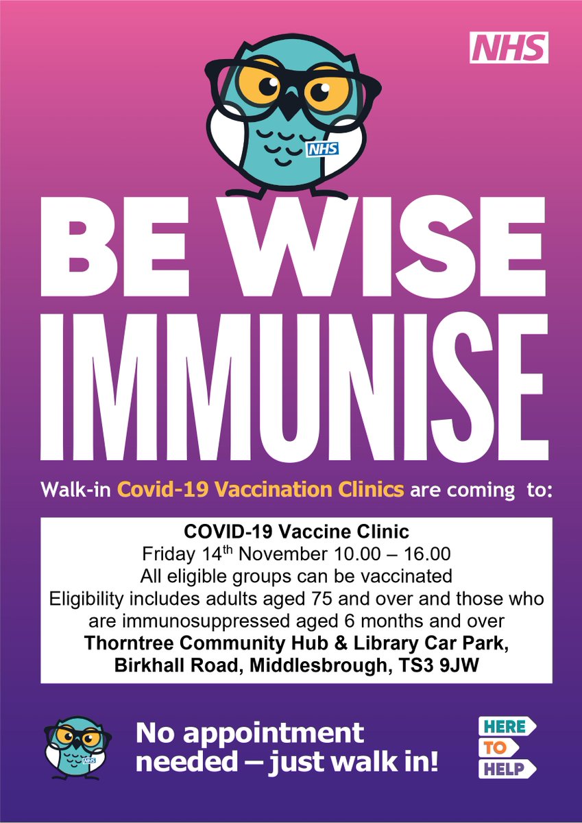 Friday 14th November 10.00 - 16.00

Thorntree Community Hub &amp; Library Car Park, Birkhall Road, Middlesbrough, TS3 9JW