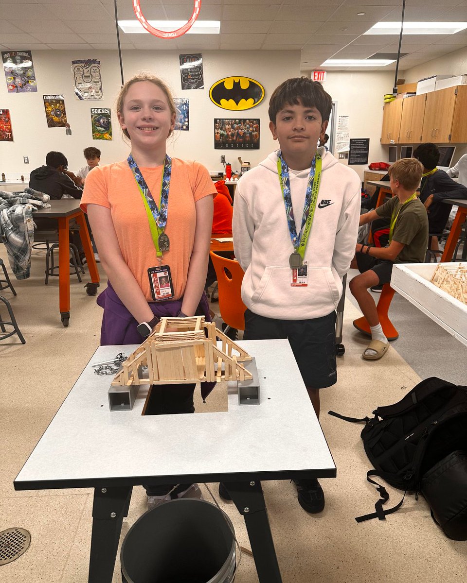 Moore_MS_CISD's tweet image. Mr. Stone’s Engineering students at Moore MS applied the Engineering Design Process to build bridges capable of supporting 150 pounds! Their creativity, problem-solving, and teamwork truly bridged the gap between learning and real-world engineering — talk about solid support! 💪