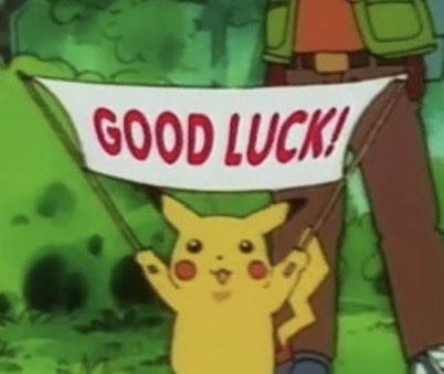 pokemon_twts's tweet image. pikachu wishes you good luck