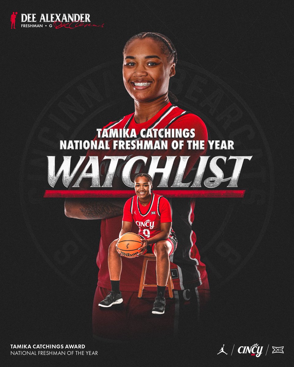 Dee Alexander has earned a spot on the <a href="/USBWA/">U.S. Basketball Writers Association</a> Tamika Catchings Award Watch List 🐾

#TheSisterhood | #Bearcats