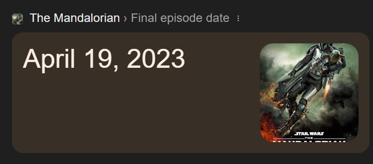 "I only had it for Mandalorian"