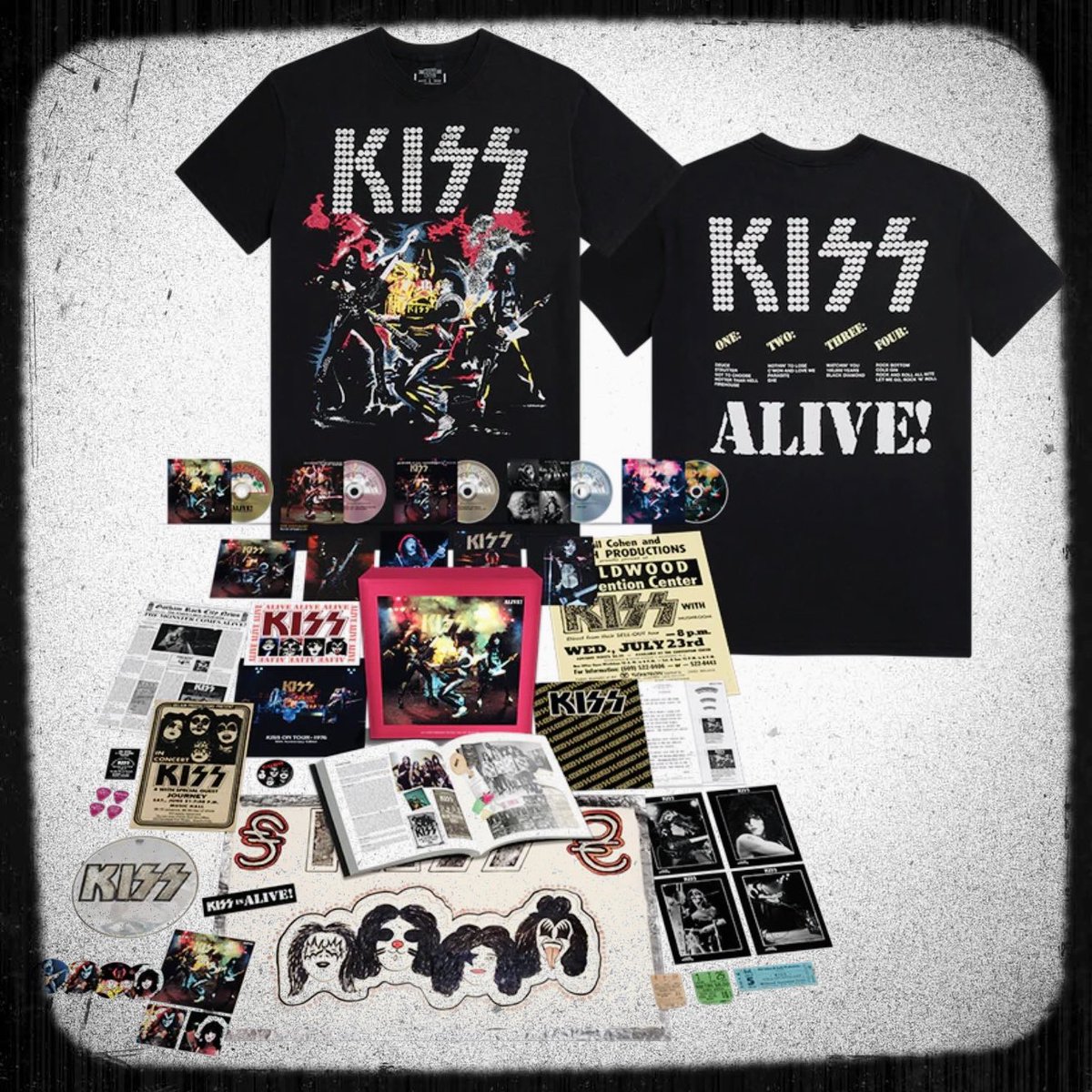 KISS celebrate 50 years of Alive!

“Alive! 50th Anniversary Super Deluxe 4CD + Blu-ray Audio 

Alive! turns 50 – a golden jubilee for the iconic live album that catapulted Kiss’s popularity and revolutionized live albums for the music industry from end-of-career obscurity into