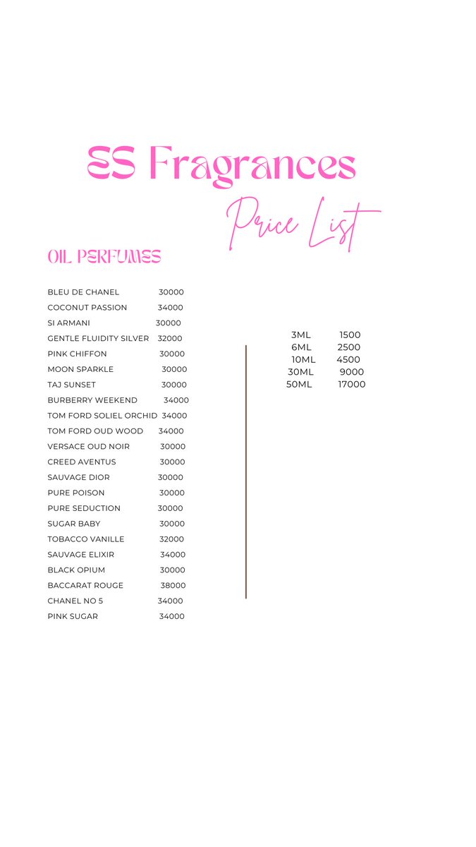 Hi everyone!!!
I’m here again to remind you that I sell perfumes, please patronize me so that I’ll be happy ehn, thank you! 🫶🏾🫶🏾