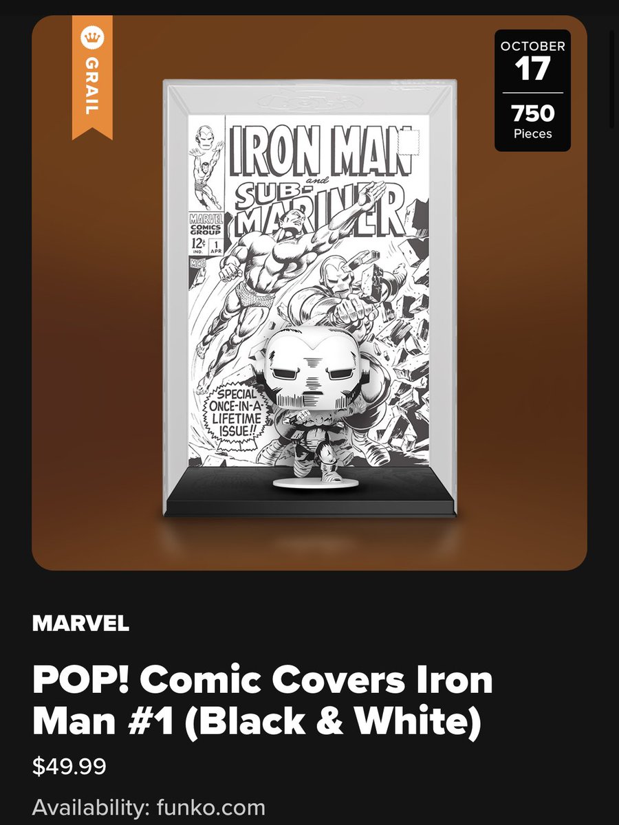 LEFunkoDB's tweet image. 048: Iron Man Funko POP! Comic Covers - 1/750

Release: 17/10/25

Limited Edition, 750 Pieces Only (Grail)

Funko Exclusive

#Funko #FunkoPOP #LimitedEdition #Marvel #IronMan