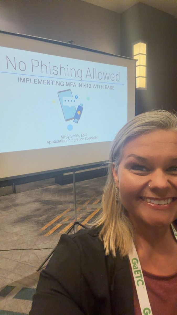 MrsMathTech's tweet image. Excited to share @ClassLink MFA awesomeness @GaETConf! it’s never too early to start teaching good digital practices!  #ITMS #MFA