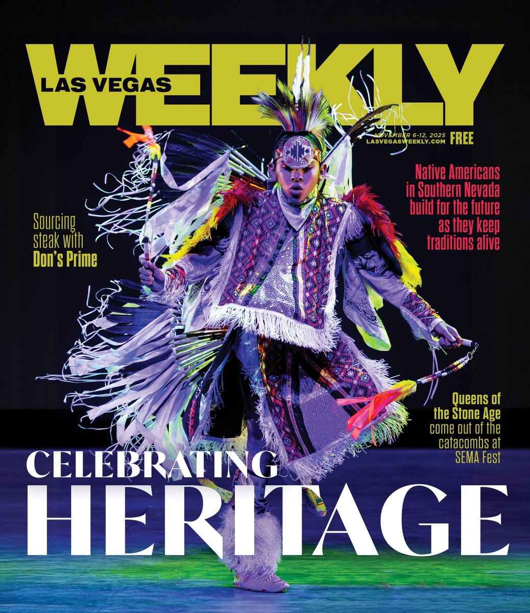 lasvegasweekly's tweet image. On this week's cover: Native Americans in Southern Nevada build for the future as they keep traditions alive. Pick up a copy on stands now or click here to read online: bit.ly/47r1AnA