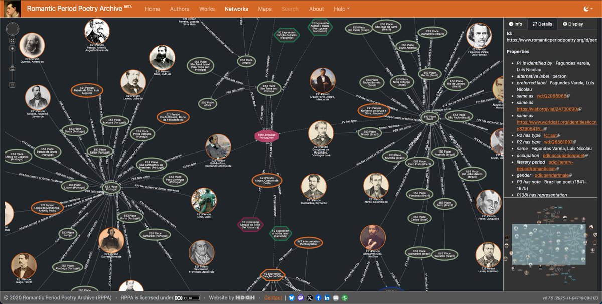 C18AH's tweet image. The #RomanticPeriodPoetryArchive knowledge base is accessible via #SPARQL, enabling semantic queries and data integration. This infrastructure underpins the interactive &quot;Networks&quot;-view on the website and is the basis for further computational analysis and application development.