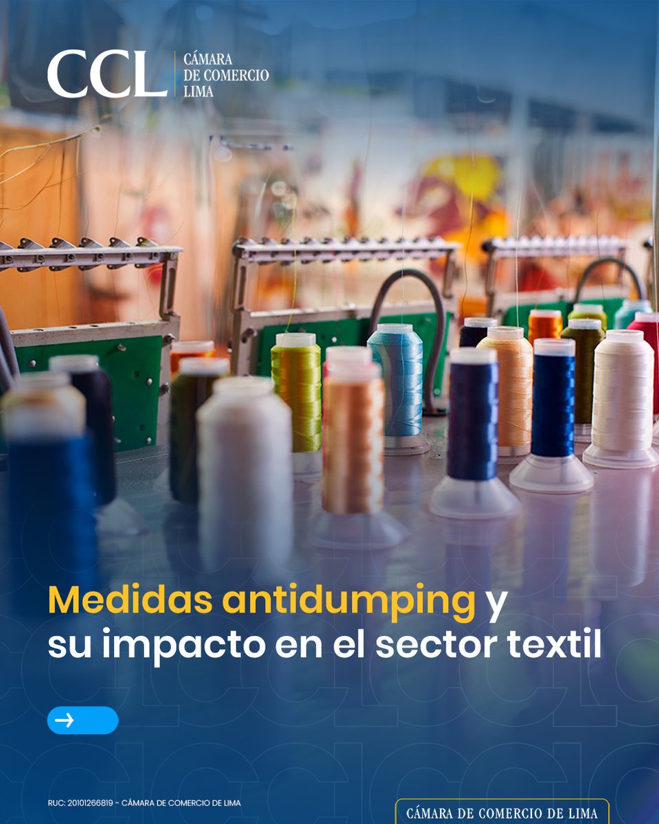 camaradelima's tweet image. 🧵 El sector #textil peruano es clave para el empleo y la manufactura, pero enfrenta una fuerte competencia por importaciones a precios muy bajos.

👕 En octubre de 2025, el @IndecopiOficial extendió por cinco años las medidas antidumping a los tejidos poliéster-algodón de…