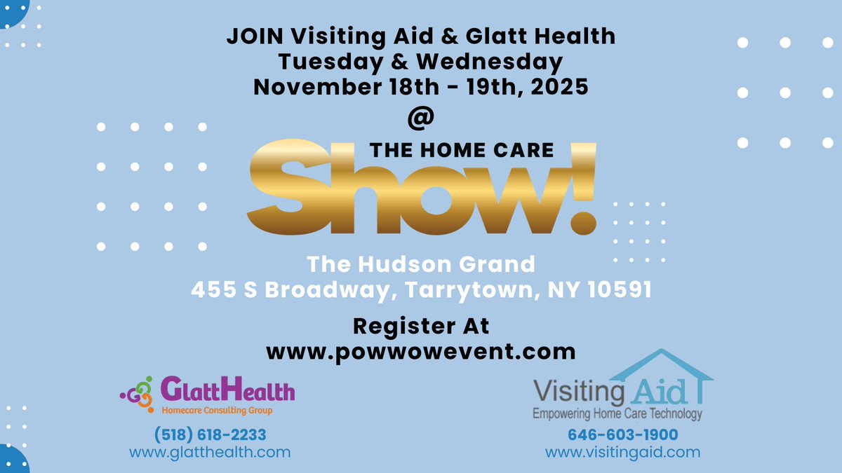 VisitingAid's tweet image. 👇 Don’t miss out:
🎟️ Register for the Home Care Show: f.mtr.cool/yfjjyyfrgw
💻 Book your personalized demo: f.mtr.cool/aankkatgcr
🌐 Learn more: f.mtr.cool/hlqmylkufj

#VisitingAid #HomeCareShow #CDPAP #EMRtechnology #MultiStateOperators #HealthcareEvents2025