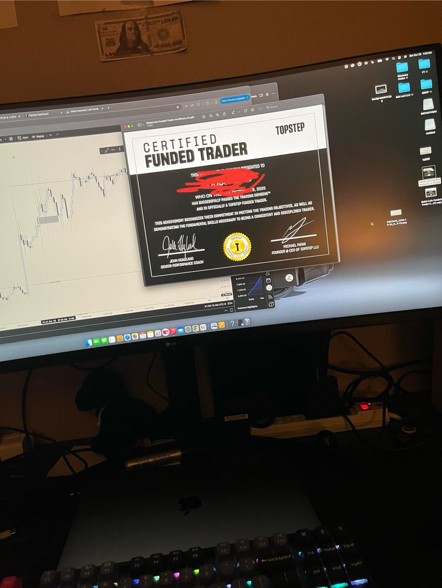 ik this doesn’t mean anything to all of you doing 50k a month but this is a huge accomplishment for me 

just got funded for the first time ever on topstep 

next goal is a payout🤝