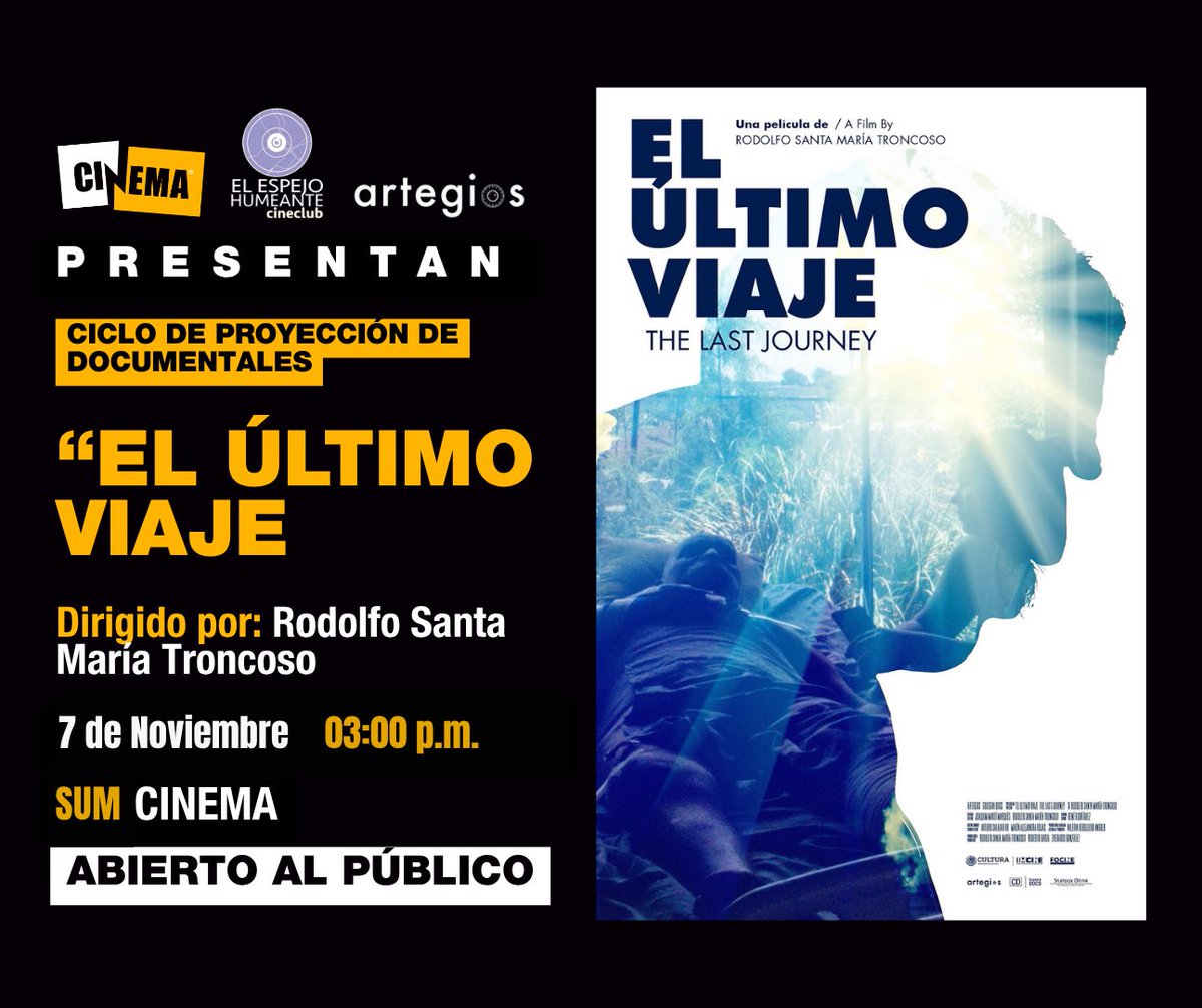 El último viaje es una película sobre el arte de soltar, pero también de sostener; un recorrido íntimo hacia la muerte que se convierte, paradójicamente, en una afirmación luminosa de la vida. 
Entrada libre | gracias  <a href="/artegiosdist/">Artegios Distribución</a> 
#elUltimoViaje #documentalmexicano #cinema