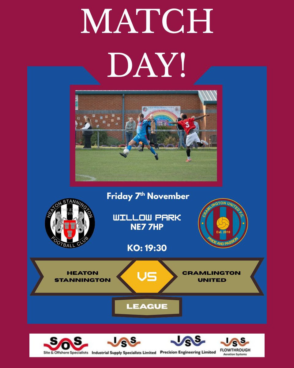 FRIDAY NIGHT FOOTBALL ⚽️ 

Blockbuster game on the road tomorrow under the lights as 3rd take on 2nd. 

<a href="/nfalliance1890/">Northern Football Alliance</a> PL match
Oppo <a href="/HeatonStanA1/">Heaton Stan A</a> 
Willow Park, NE7 7HP
£3 entry

Get down and support the lads in what should be a great game between two quality sides!

#UTC 💪