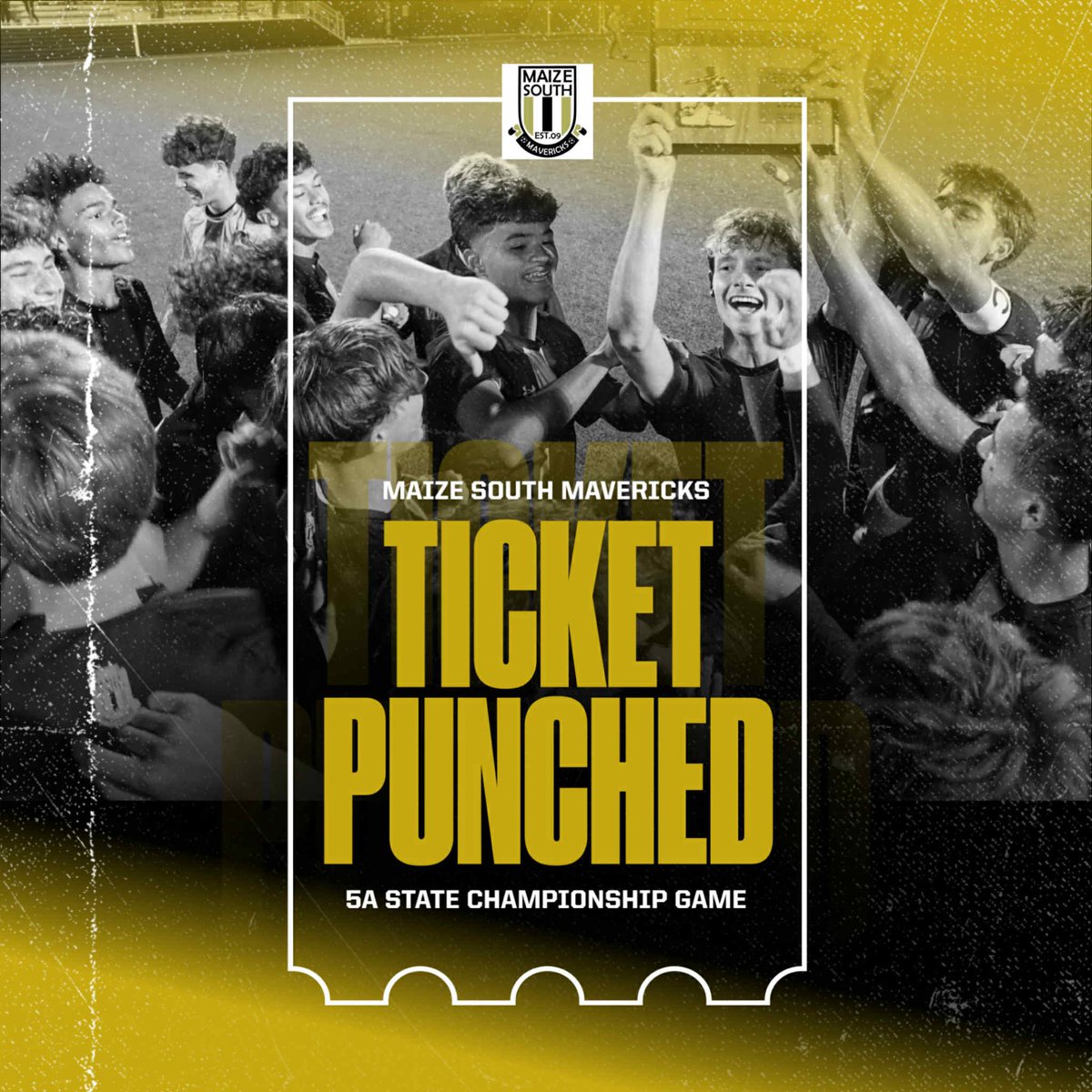 MavericksSoccer's tweet image. Maize South has advanced to the 2025 State Final and will take on Blue Valley Southwest this Saturday @ 3pm. Come out and support this incredible group of boys to their 3rd State Championship in 4 years!! Let’s go, Mavs!! 🤘🏼😈 #MaizeSouthSoccer