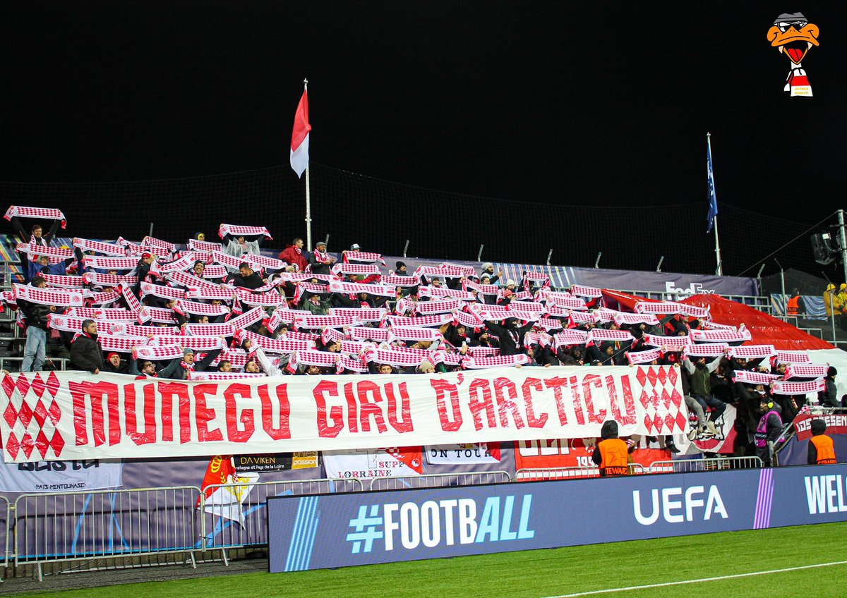 ULTRASMONACO94's tweet image. Bodo - MUNEGU (J4, LDC) 1/3

Belle mobilisation Monégasque avec plus de 200 présents dans ce match au dessus du Cercle Polaire Arctique.

Pour marquer le coup, une animation écharpes-banderole sera déployée en parcage à l’entrée des joueurs.

GIRU D’ARCTICU !