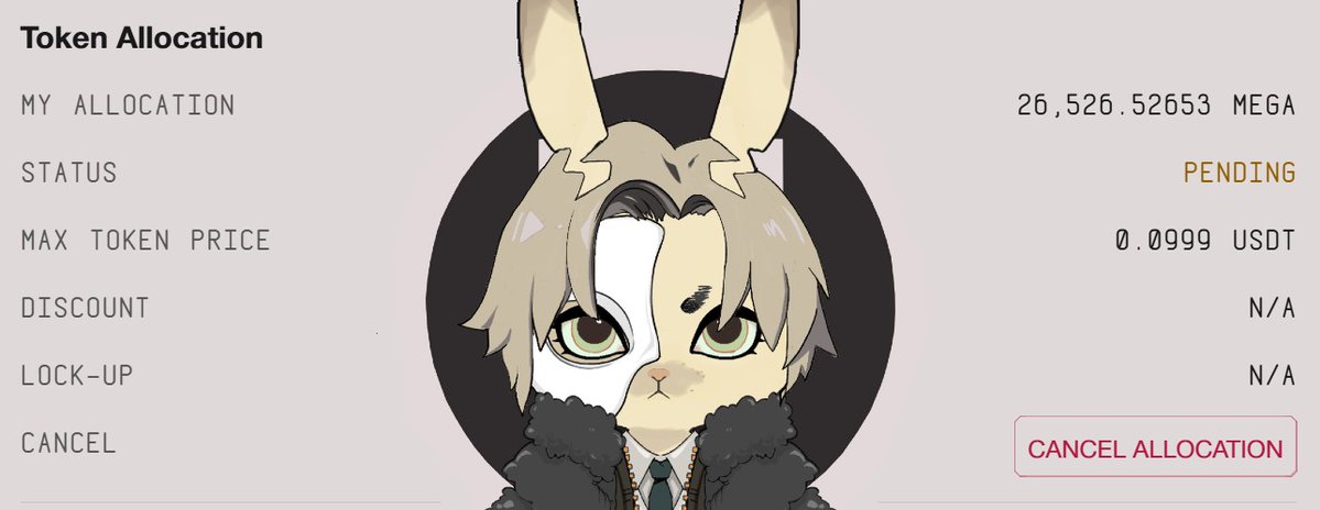 didn't get my full bid allocation but I'll take it gmega $MEGA <a href="/megaeth/">MegaETH</a>