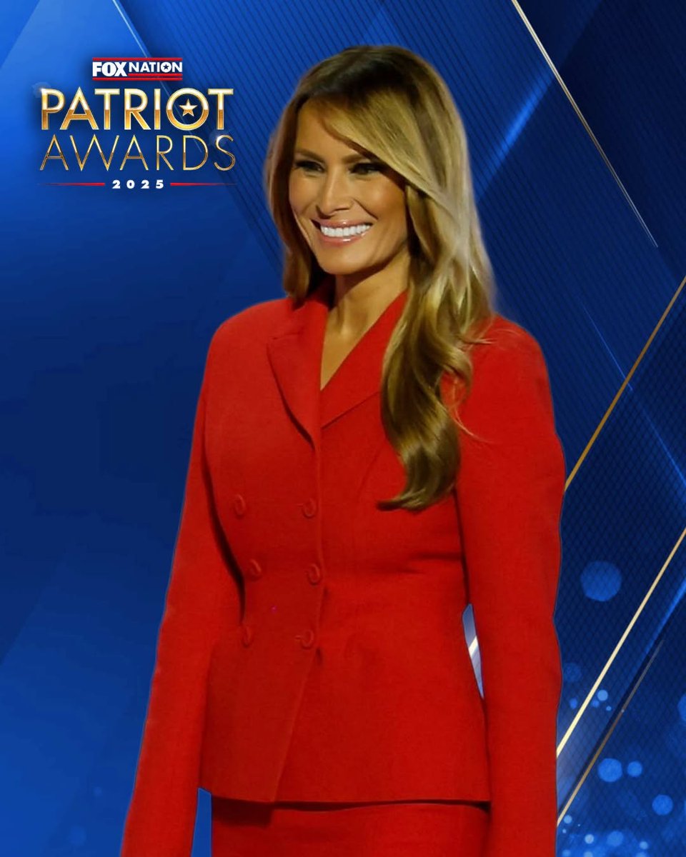 FoxNews's tweet image. Introducing your &apos;Patriot of the Year&apos;: First Lady @MELANIATRUMP.

See her honored at the Patriot Awards — Tonight at 8p ET, only on Fox Nation.