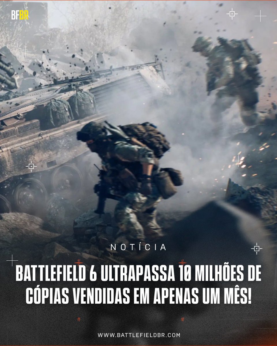 Battlefield 6  superou 10 milhões de cópias vendidas em apenas um mês, consolidando-se  como o maior lançamento da franquia e mostrando força em múltiplas  plataformas.

Em conversa com o site GamesIndustry, Rhys Elliot,  analista da Alinea Analytics, descreveu o novo título da