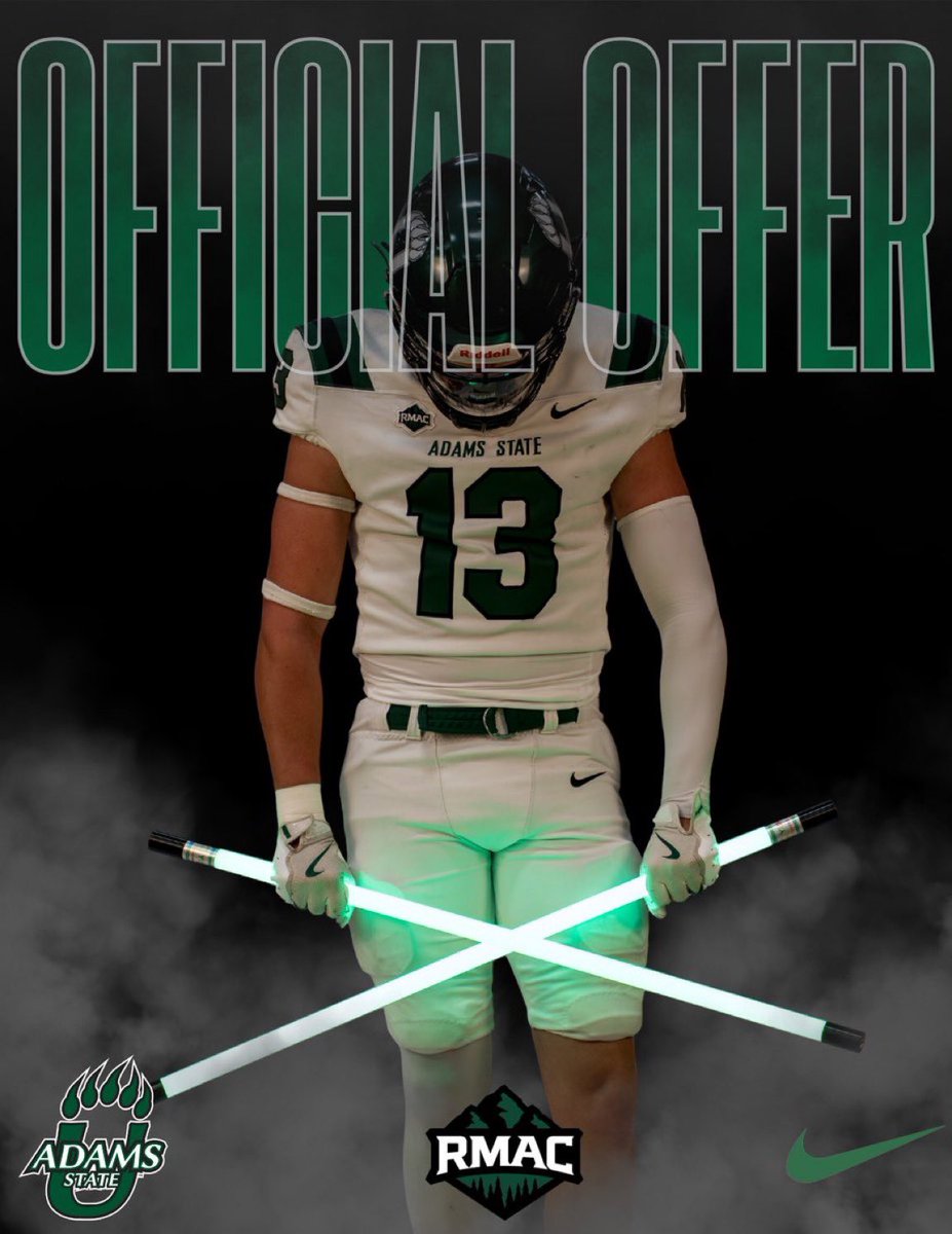 #AGTG After a great conversation with <a href="/coacholney/">Coach Nic Olney</a> I’m blessed to receive an offer to play at Adams State!