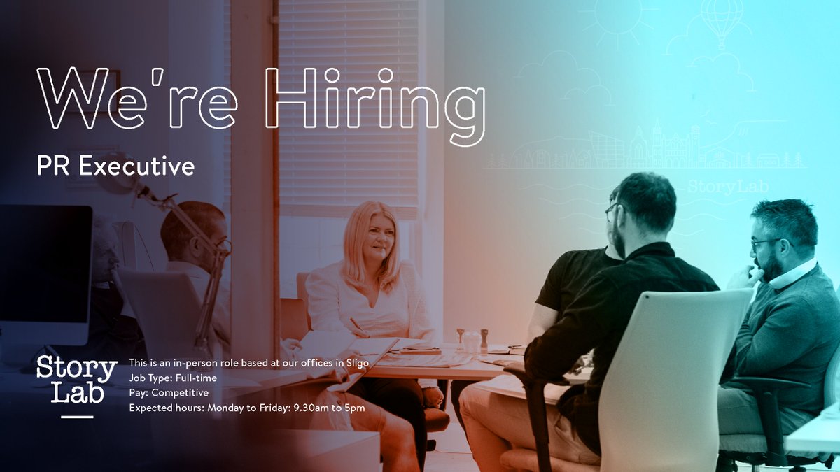 StoryLabIRL's tweet image. Just over a week left to apply! PR Executive | On-site |

Application Deadline: Friday, November 14th

Find out more here: 👉 storylab.ie/pr-executive/

#StoryLab #Hiring #JobFairy #PR #Executive