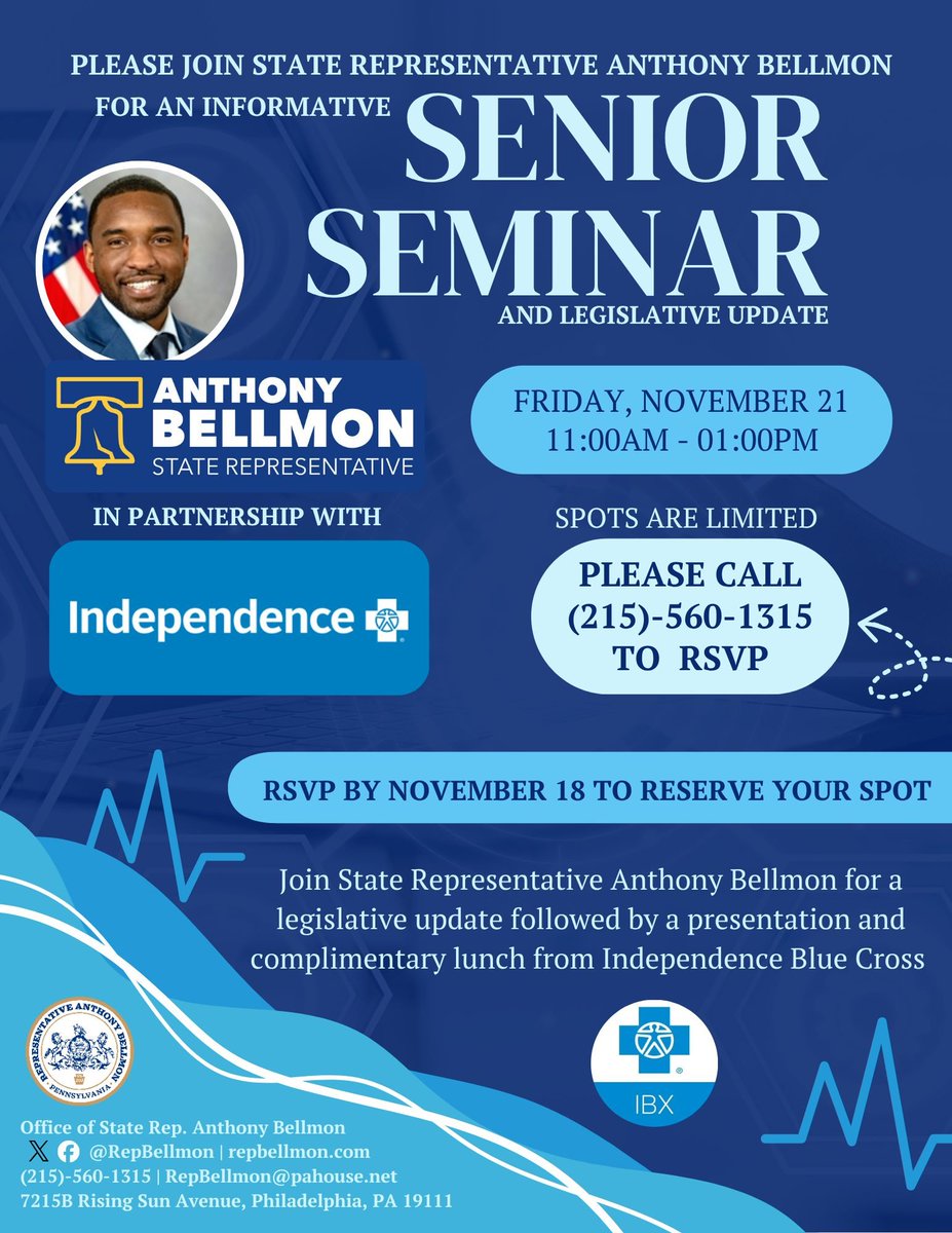 RepBellmon's tweet image. I invite you to join me for a senior seminar in two weeks. Come by to learn about state government programs and services that can help our seniors. Contact my office to RSVP a spot at this event. We look forward to seeing you there!