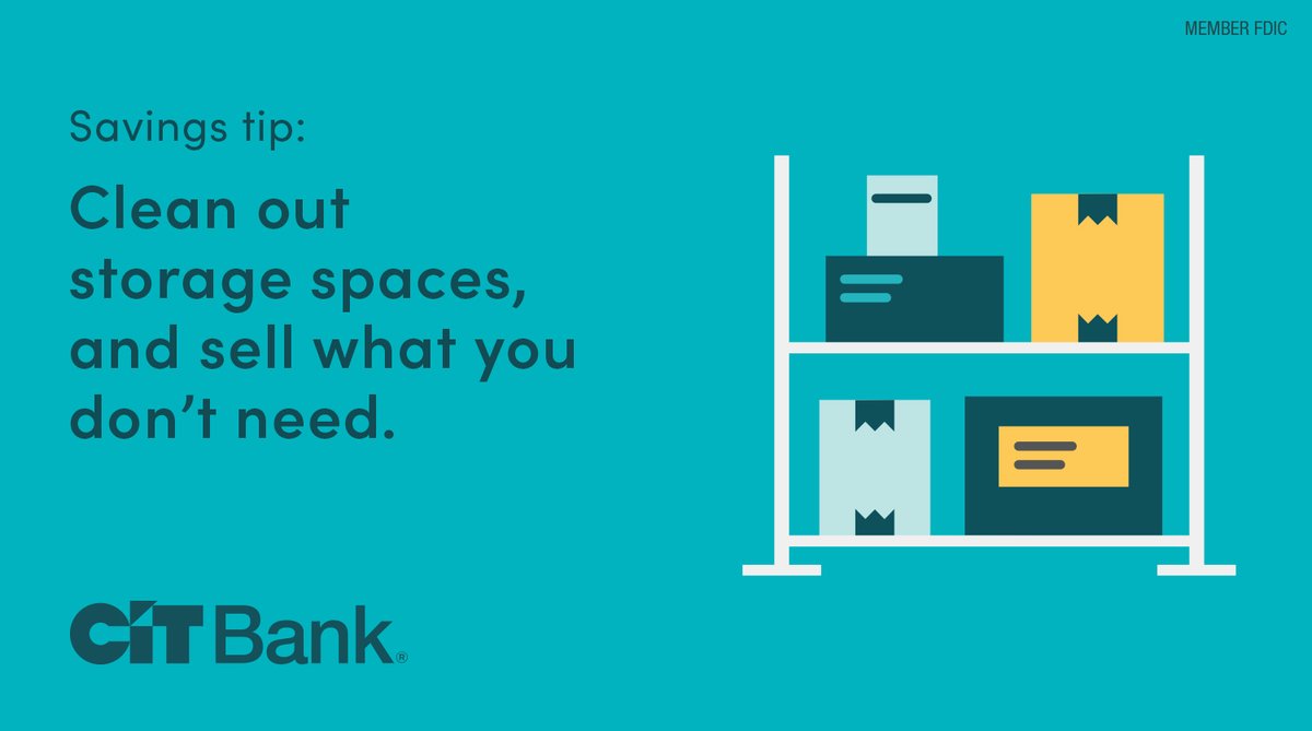 CITBank's tweet image. Seasonal cleaning doesn’t need to wait for spring. Do a fall clean, and sell old sporting equipment, outdoor gear, clothing or anything else you don’t need. Put the proceeds in your CIT Bank savings account. cit.com/cit-bank/bank/…