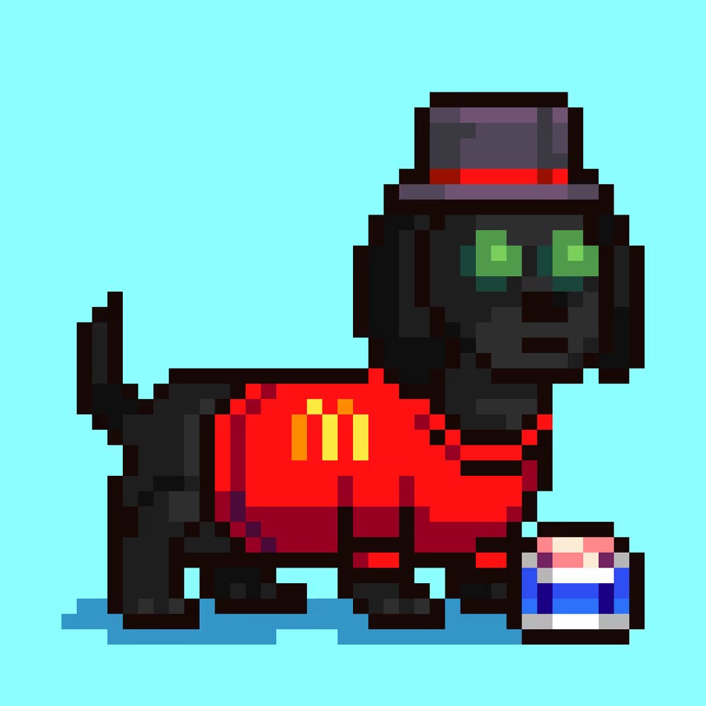 0x0629's tweet image. The breed of my dog is a dachshund. 🐾 Her name Adele! Great thank to @AbstractHotDogs on @AbstractChain  for this art) This reminds me of my childhood.