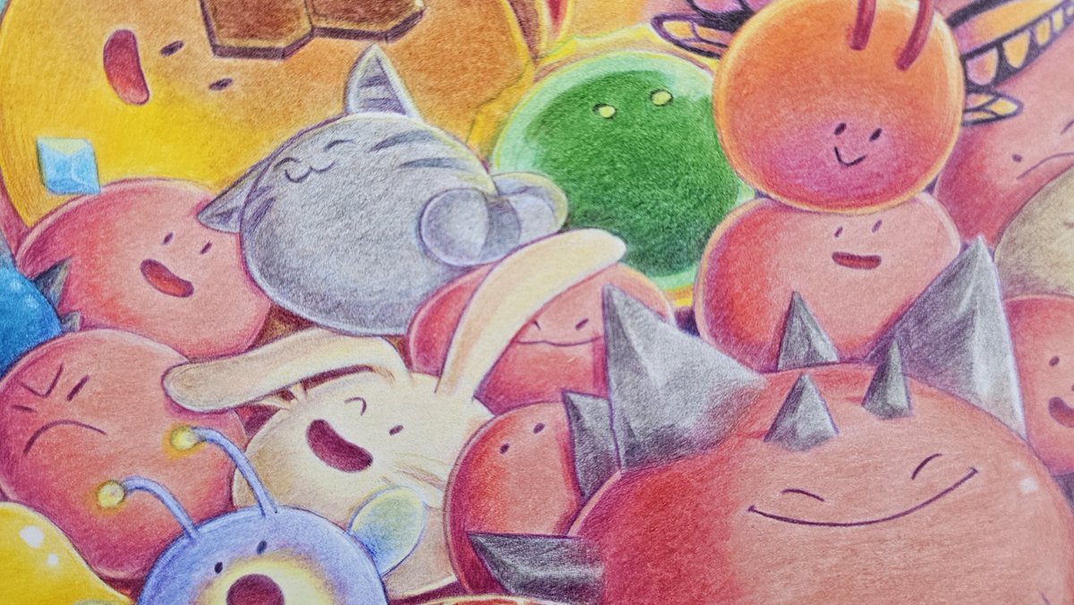 I have a piece in this Slime Rancher tribute show at Gallery Nucleus! Show opens this Saturday and will be up until the 23rd! 

Here's a lil sneak preview 👀 Come check out the show to see all the amazing artwork on display! 🌟
