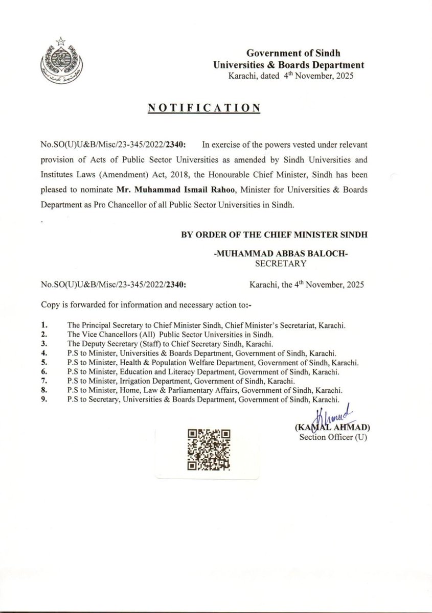 safee_sensitive's tweet photo. Appointing a politician with no background in higher education as Pro Chancellor undermines our universities. Sindh’s education system needs academic vision, not political favoritism."
#SindhGovt https://t.co/s2uN1n16a7